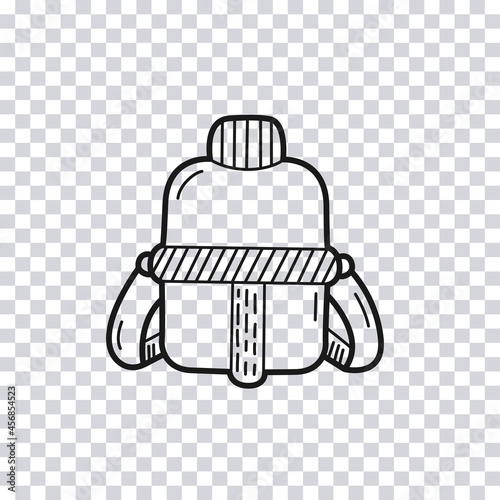 Hand drawn Water Flask isolated on transparent background. Vector illustration.