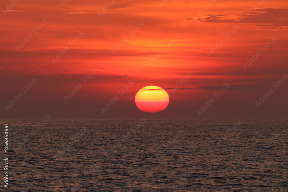 sunset over the sea, romantic background