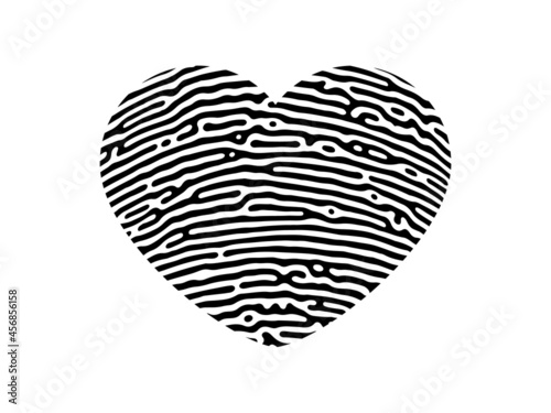 Fingerprint heart silhouette