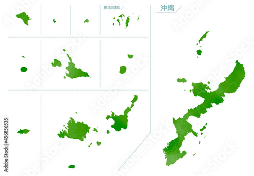 水彩風の地図 沖縄県