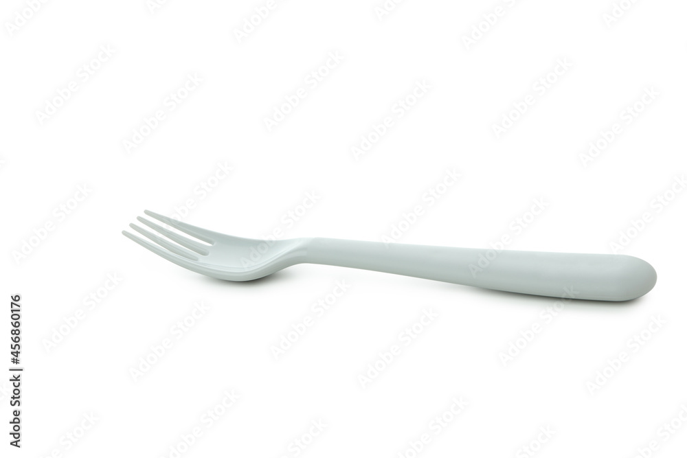 Single plastic fork isolated on white background Single plastic fork isolated on white background