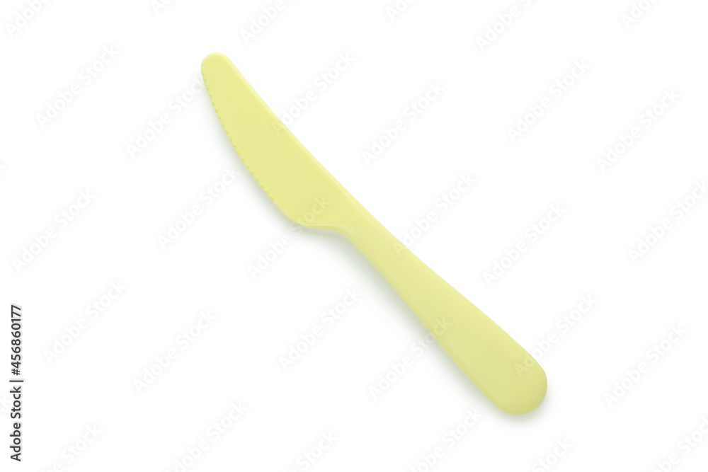 Single plastic knife isolated on white background Single plastic knife isolated on white background
