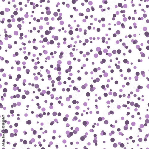 Abstract hand drown polka dots background. White dotted seamless pattern with Violet circles. Template design for invitation  poster  card  flyer  textile  fabric