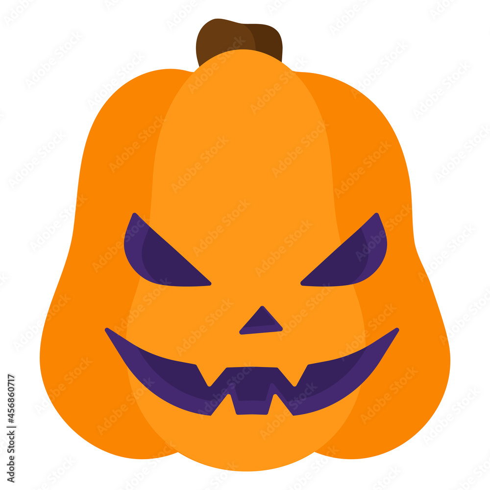Fototapeta premium Halloween Jack-o-lantern smirk orange pumpkin.