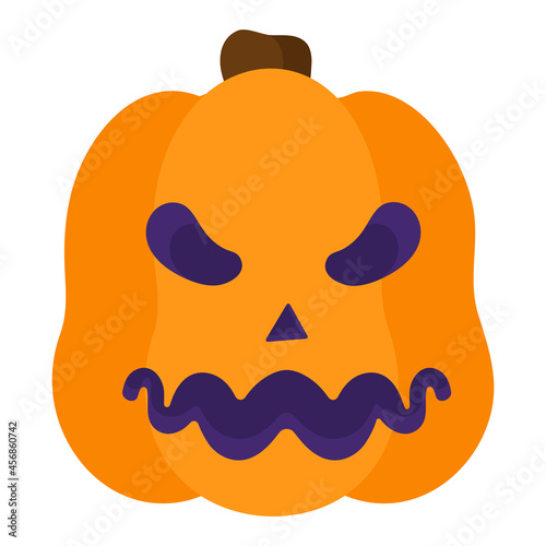 Halloween Jack-o-lantern scare orange pumpkin.