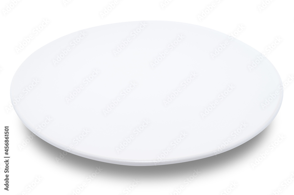 White circle ceramics plate isolated on white background. White circle ceramics plate isolated on white background.