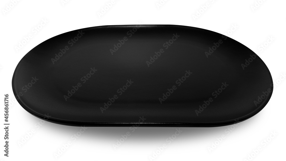 Black circle ceramics plate isolated on white background. Black circle ceramics plate isolated on white background.