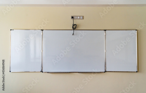 Three-element magnetic marker board for school. 