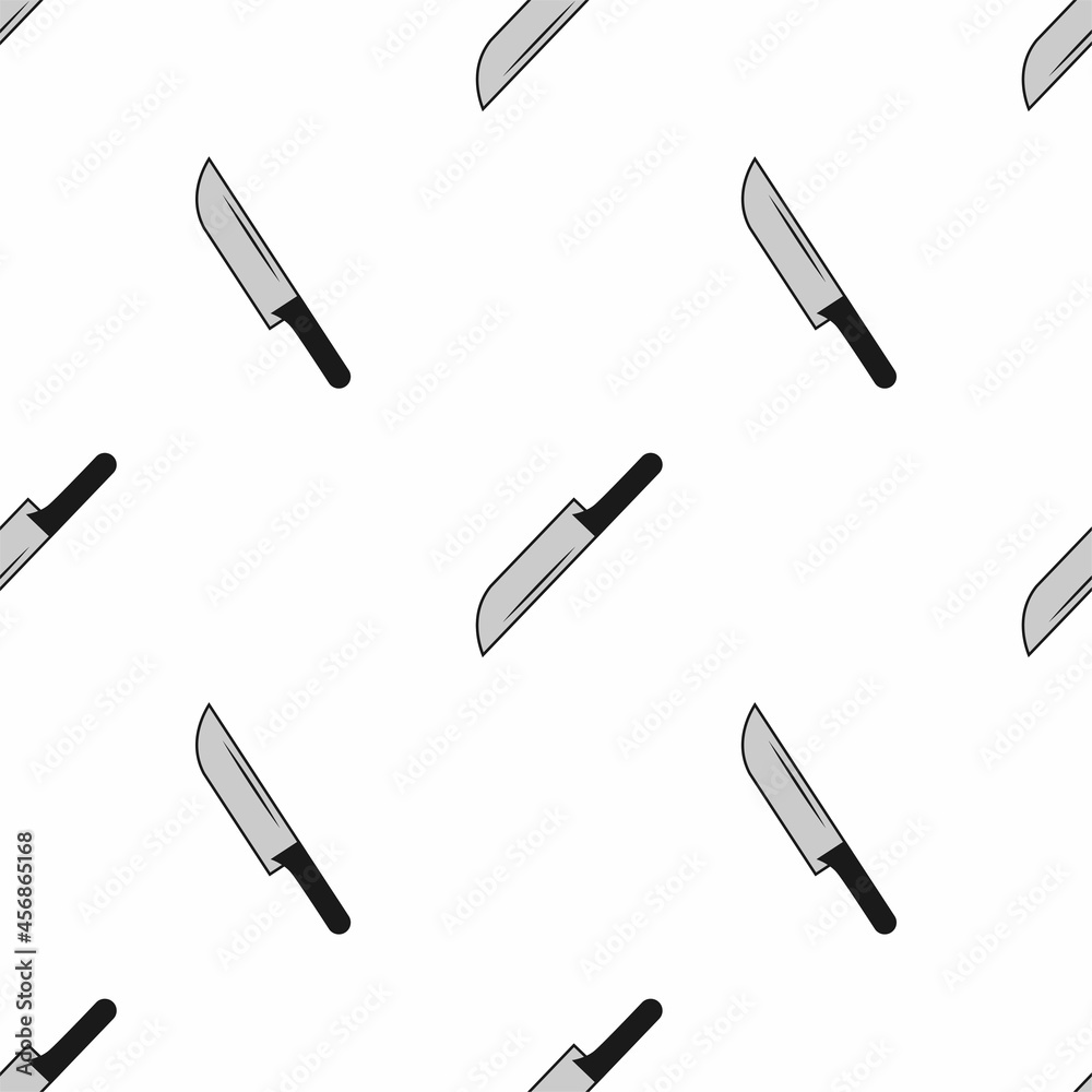 Seamless pattern knife design is unique and simple. color texture black and white. for kitchen appliance icons, food wallpapers and can be printed on fabric. vector