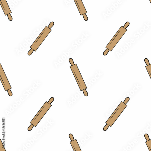 seamless pattern illustration design rolling mill is unique and simple. color texture brown. white background. for kitchen appliance icons, food wallpapers and can be printed in the fabric. modern