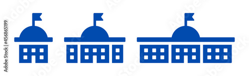 Government building icon set. United States Capitol building icon.