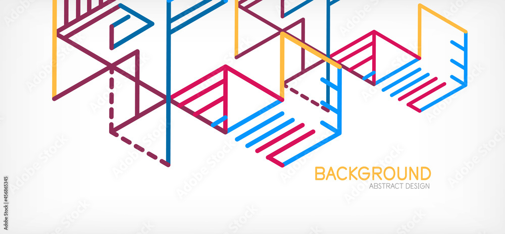 Abstract background. Color lines on white background. Linear abstract composition. Techno or business concept for wallpaper, banner, background, landing page Abstract background. Color lines on white background. Linear abstract composition. Techno or business concept for wallpaper, banner, background, landing page