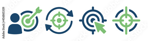 Target icon set. Focus target icon vector illustration.