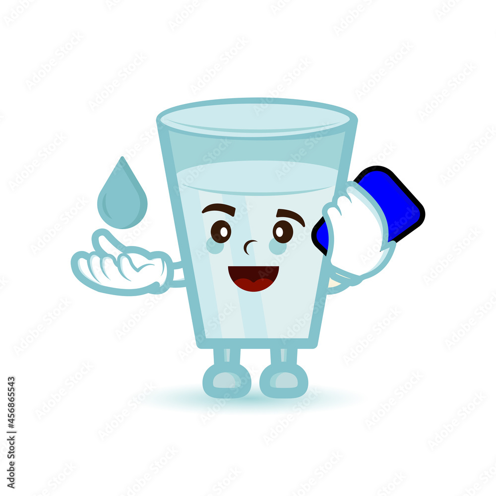 fresh milk glass cartoon character with mobile phone. illustration flat style. Suitable for milk and drink product promotion, prints design, children t shirt etc. design template vector fresh milk glass cartoon character with mobile phone. illustration flat style. Suitable for milk and drink product promotion, prints design, children t shirt etc. design template vector
