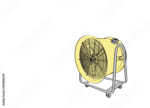 hand tools, Vector, portable ventilation fan at construction site.