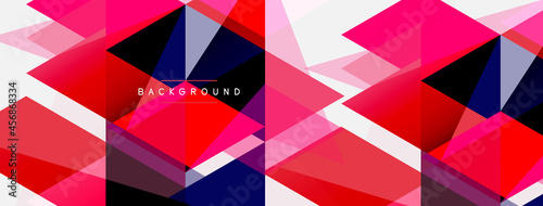 Color triangles composition, geometric abstract background. Techno or business concept, pattern for wallpaper, banner, background, landing page