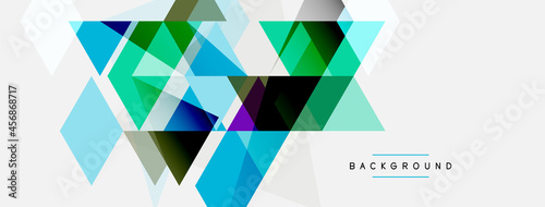 Color triangles composition, geometric abstract background. Techno or business concept, pattern for wallpaper, banner, background, landing page