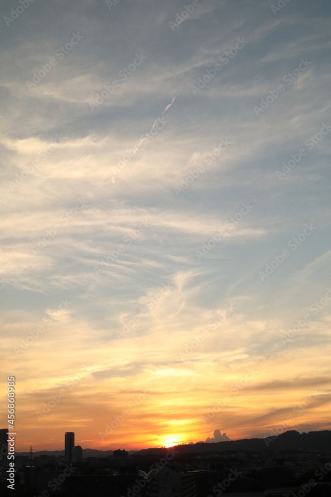 オレンジの夕焼けとグラデーション