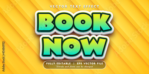 Text effects 3d book now, editable text style