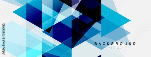 Color triangles composition, geometric abstract background. Techno or business concept, pattern for wallpaper, banner, background, landing page