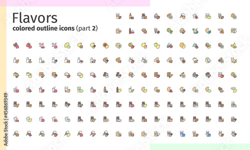 Flavors colored outline icons (part 2)
