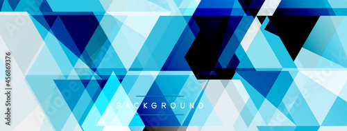 Color triangles composition, geometric abstract background. Techno or business concept, pattern for wallpaper, banner, background, landing page