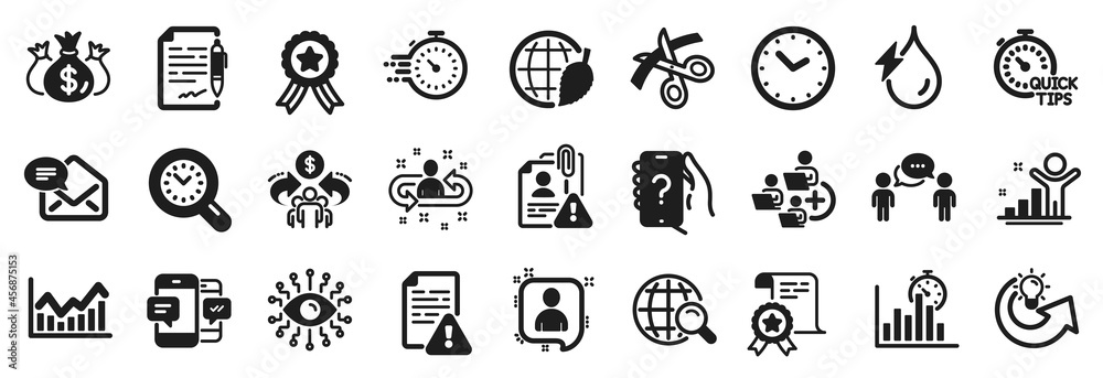 Set of Education icons, such as Winner, Share idea, Infochart icons. Sharing economy, Agreement document, New mail signs. Environment day, Add team, Time management. Search employee, Time. Vector Set of Education icons, such as Winner, Share idea, Infochart icons. Sharing economy, Agreement document, New mail signs. Environment day, Add team, Time management. Search employee, Time. Vector