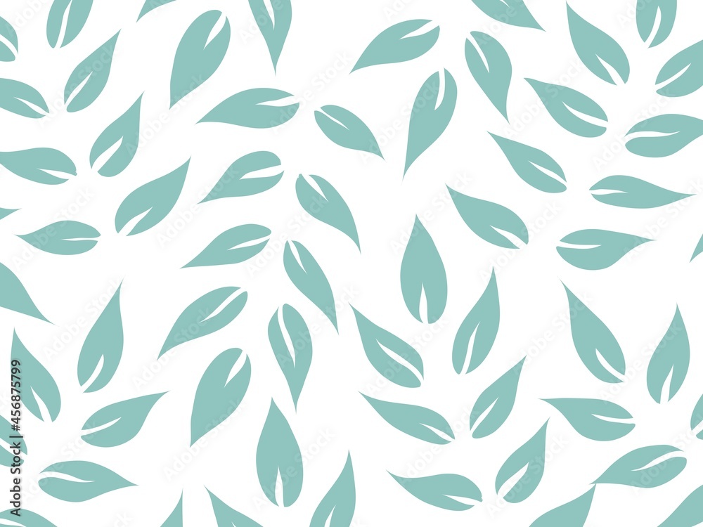 Leaf pattern. Green leaf elegant pattern. Plant abstract pattern.  Floral pastel  vector pattern. 