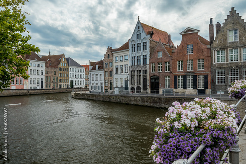 Canal view, cityscape, Bruges, Belgium
