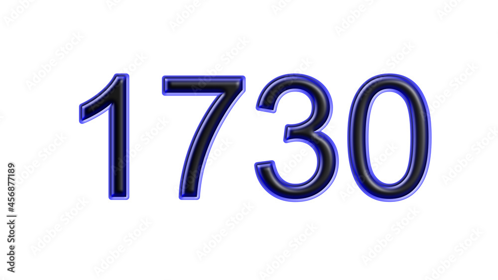 blue 1730 number 3d effect white background blue 1730 number 3d effect white background