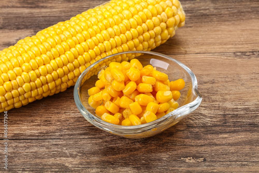 Sweet yellow corn in the bowl Sweet yellow corn in the bowl