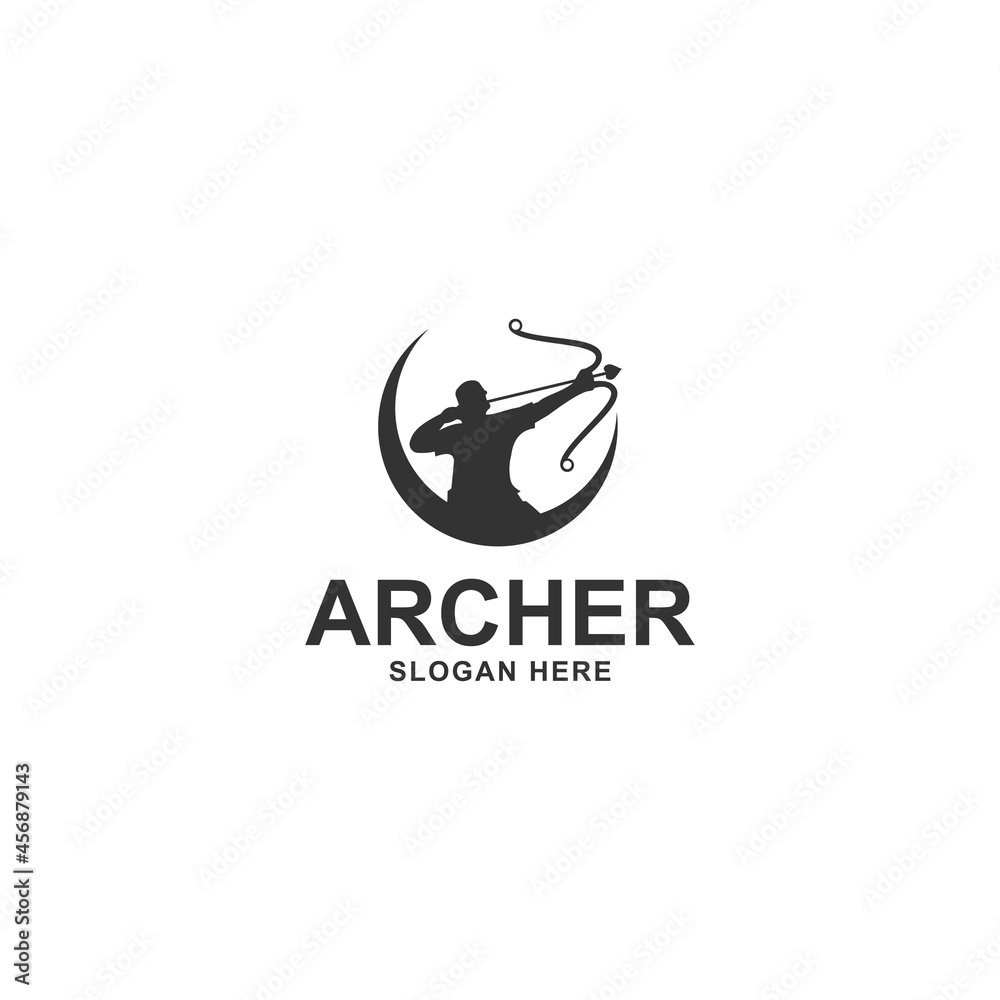 Archer logo template design vector icon illustration