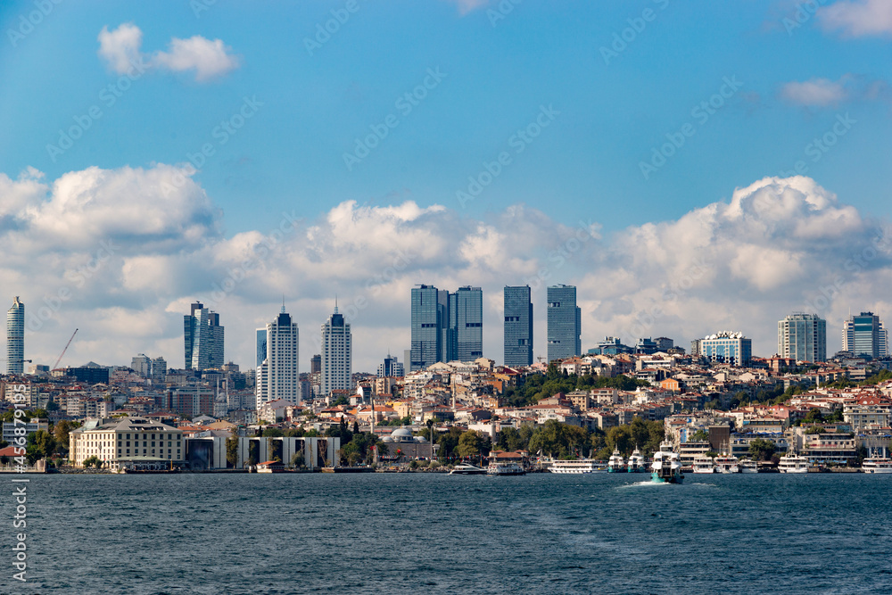 Fototapeta premium View to skyscrapers on the European side of Bosporus
