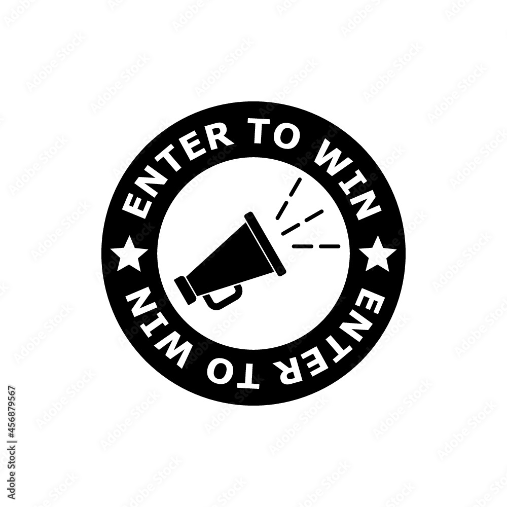 Enter to win sign icon isolated on white background
