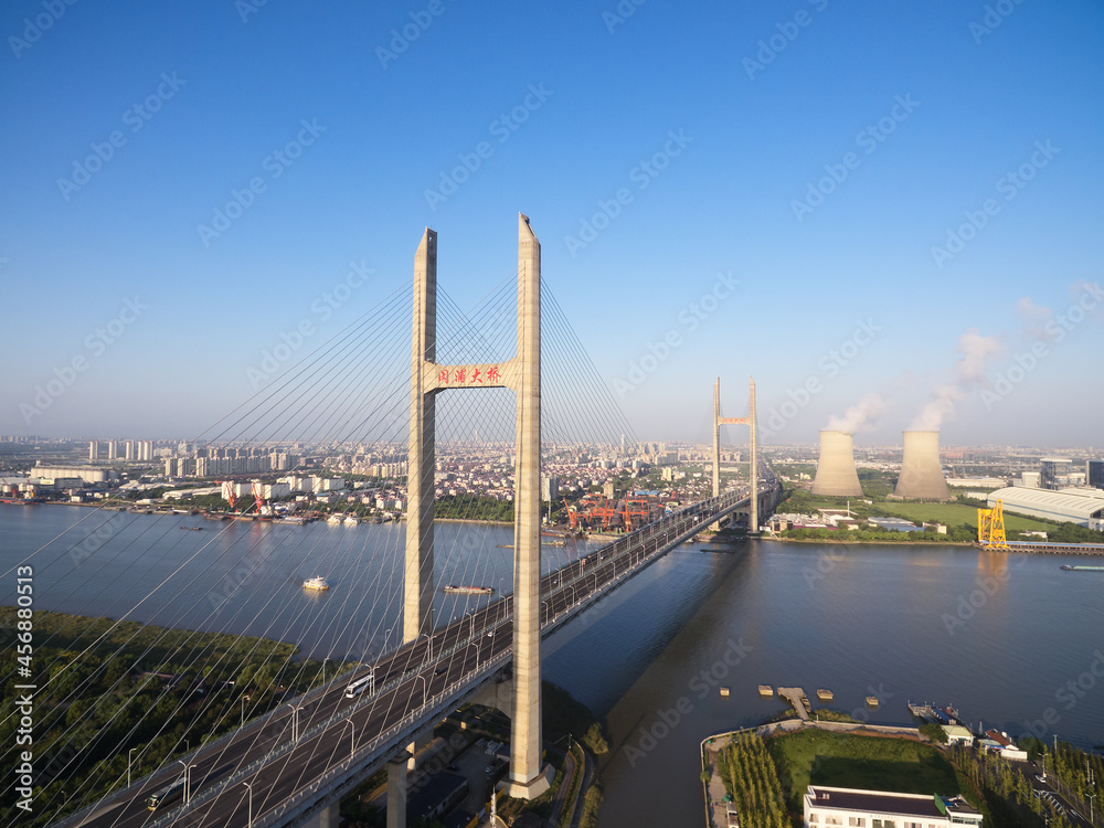 Fototapeta premium Minpu Bridge over Huangpu River