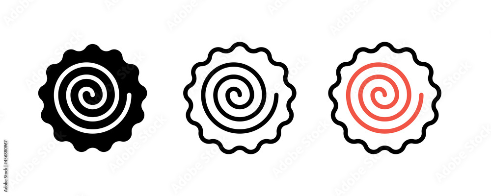 Fototapeta Narutomaki Or Kamaboko Surimi Vector Icons Set In Outline 