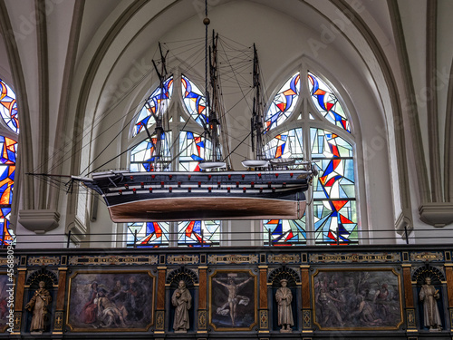 The interior of the St Jurgen church at Juergensby in Flensburg, Germany photo