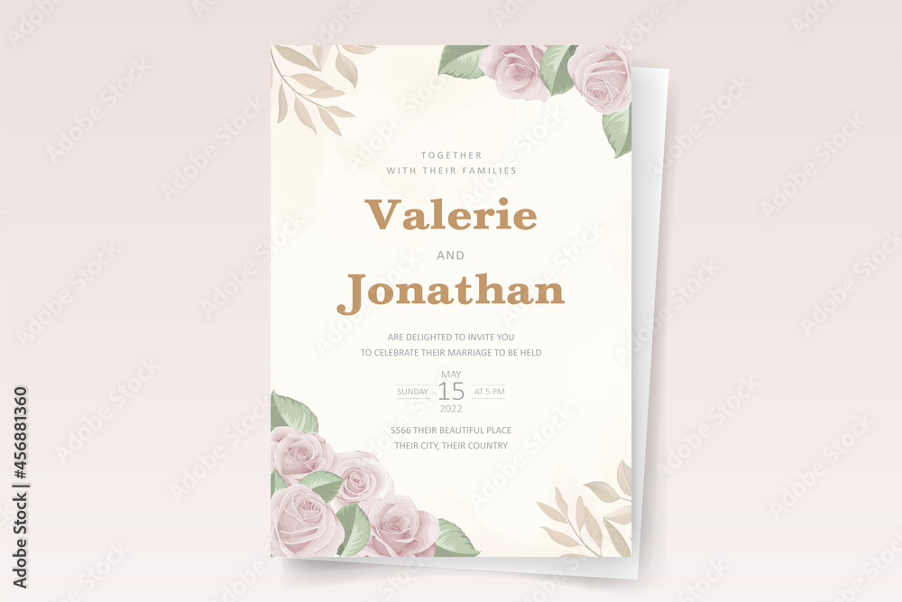 Beautiful flower wedding invitation card template Beautiful flower wedding invitation card template