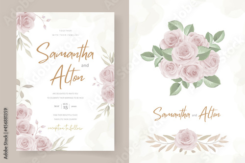 Beautiful flower wedding invitation card template © CLton