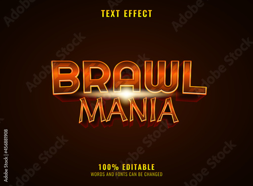 golden medieval brawl mania rpg editable game logo title text effect
