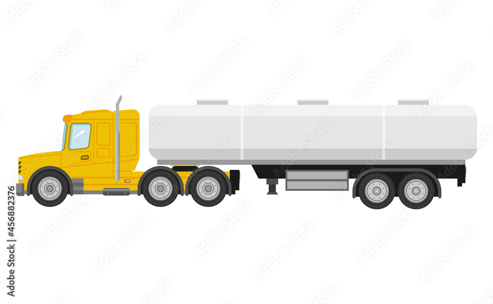 Vector tanker semi-truck isolated on white background