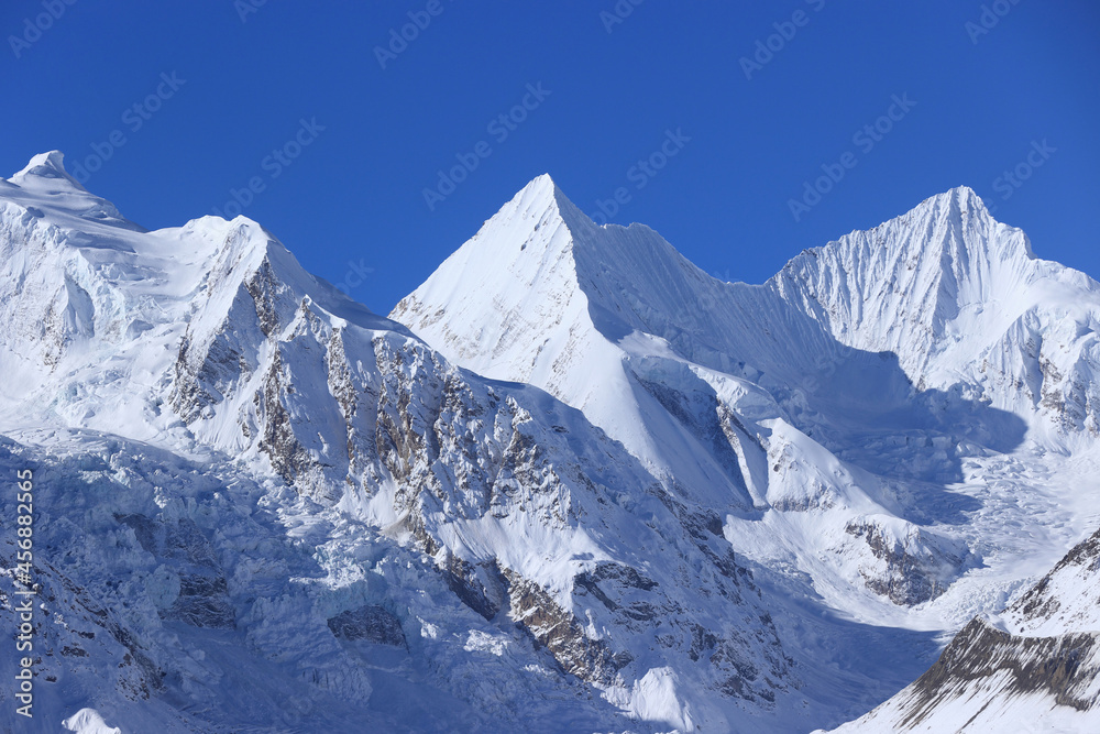 Beautiful snow mountain and glacier landscape