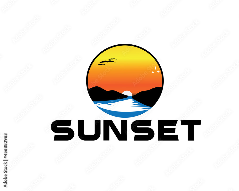 SUNSET LOGO OR SUNRISE LOGO OR BEACH VIEW LOGO ABSTRACT MODEL SUNSET LOGO OR SUNRISE LOGO OR BEACH VIEW LOGO ABSTRACT MODEL