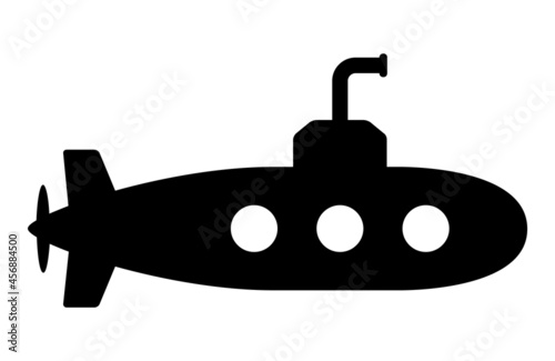 Submarine or submersible watercraft sub flat vector icon for apps and websites