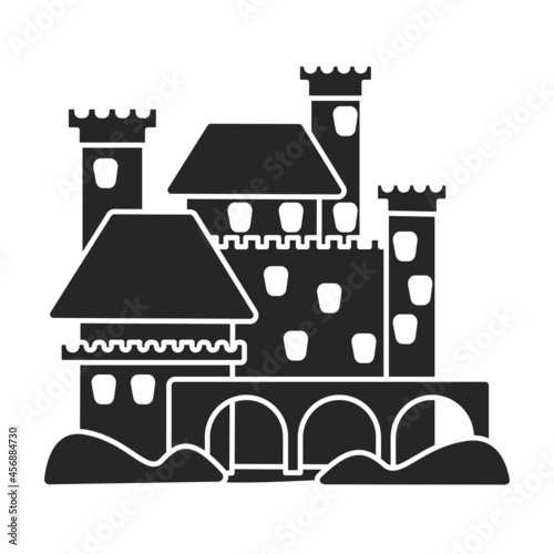 Sand castle vector icon.Black vector icon isolated on white background sand castle.