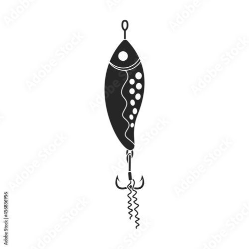 Tackle bait vector icon.Black vector icon isolated on white background tackle bait.
