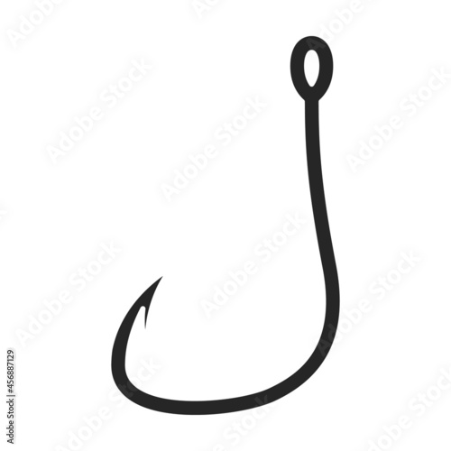 Fish hook vector icon.Black vector icon isolated on white background fish hook.