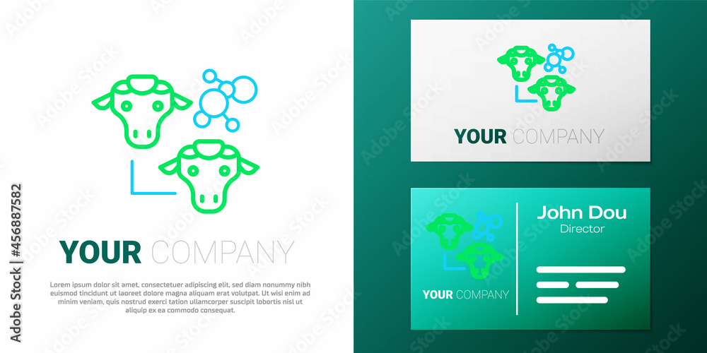 Line Cloning icon isolated on white background. Genetic engineering concept. Colorful outline concept. Vector