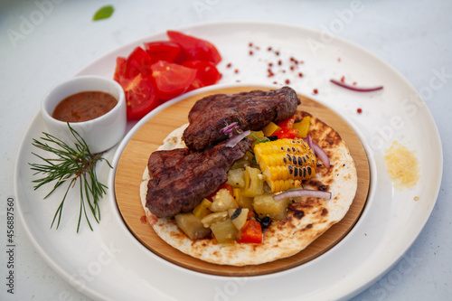 beef steak with vegetables