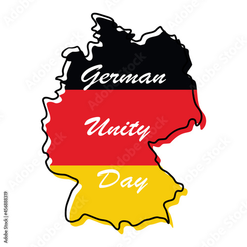 German Unity day - Tag der Deutschen Einheit, vector illustration national Germany holiday greeting card, banner, poster template. Patriotic nation colors Deutschland flag. October 3rd.